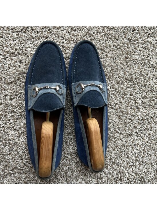 Gucci Horsebit Blue Suede Loafers Driving Shoes 11 G main image 10